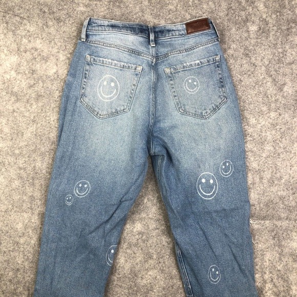 Hollister Jeans Women's 5R Ultra High-Rise Mom Stretch Light Wash Blue Denim - Picture 9 of 10